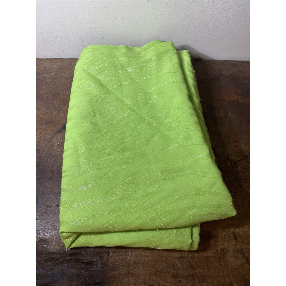 Lime Green Sparkle 144"x42" Curtain Swag Early 2000 Y2K JC Penny Arley Corp